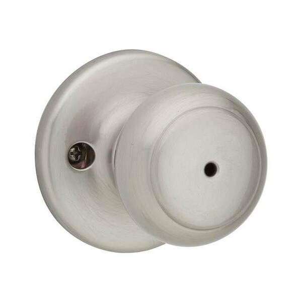 Cove Knob Privacy Door Lock with New Chassis with 6AL Latch and RCS Strike Satin Nickel Finish